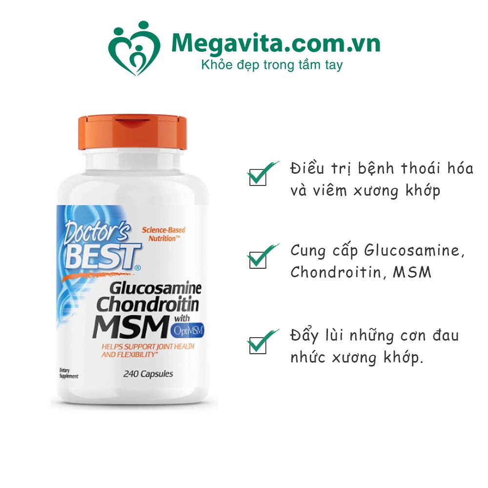 Công dụng Doctor's Best Glucosamine Chondroitin MSM 240 Viên