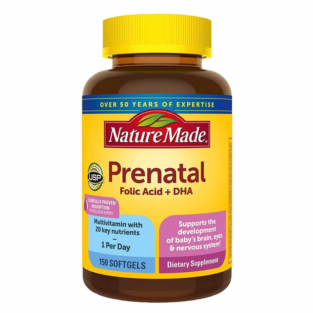 Viên Vitamin Dành Cho Mẹ Bầu Nature Made Prenatal DHA 200mg 150 Viên