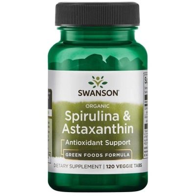 Viên Uống Chống Oxy Hóa Swanson Organic Spirulina & Astaxanthin 120 Viên Từ Mỹ