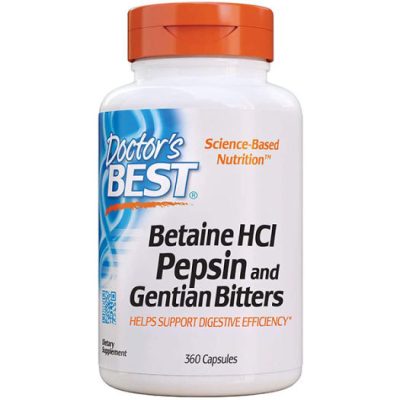 Hỗ Trợ Hệ Tiêu Hóa Doctor's Best Betaine HCl Pepsin Gentian Bitters 360 Viên