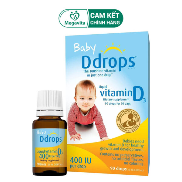 Siro Bổ Sung Vitamin D3 Cho Trẻ Sơ Sinh Baby DDrops Vitamin D3 400IU 25ml