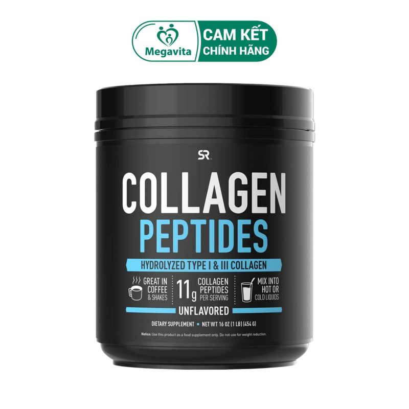 Bột Collagen Thủy Phân Sports Research Collagen Peptides 454g