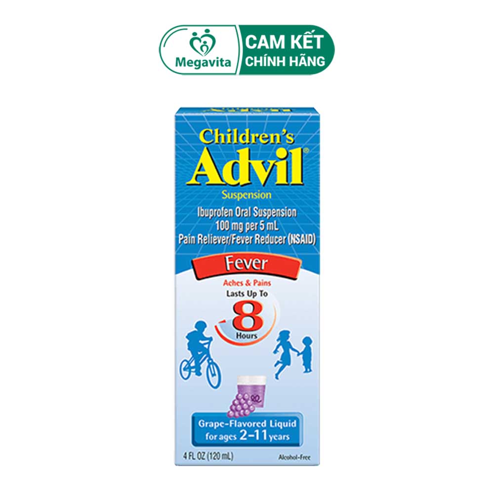 Children’s Advil Suspension Grape Flavor 120ml – Hạ Sốt Giảm Đau Cho Trẻ 2-11 Tuổi