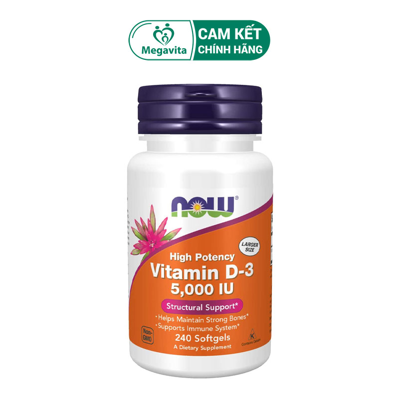 Now Foods High Potency Vitamin D3 5000 IU 240 Viên