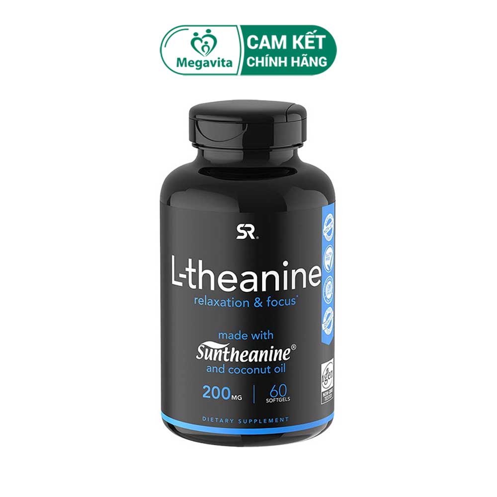 Viên Uống Giảm Stress Và Ổn Định Giấc Ngủ Sports Research Suntheanine® L-Theanine 200mg 60 Viên
