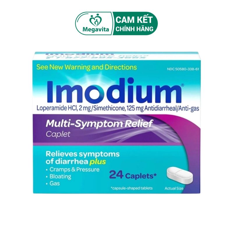 Viên Uống Giảm Tiêu Chảy Imodium Multi-Symptom Relief 24 Viên