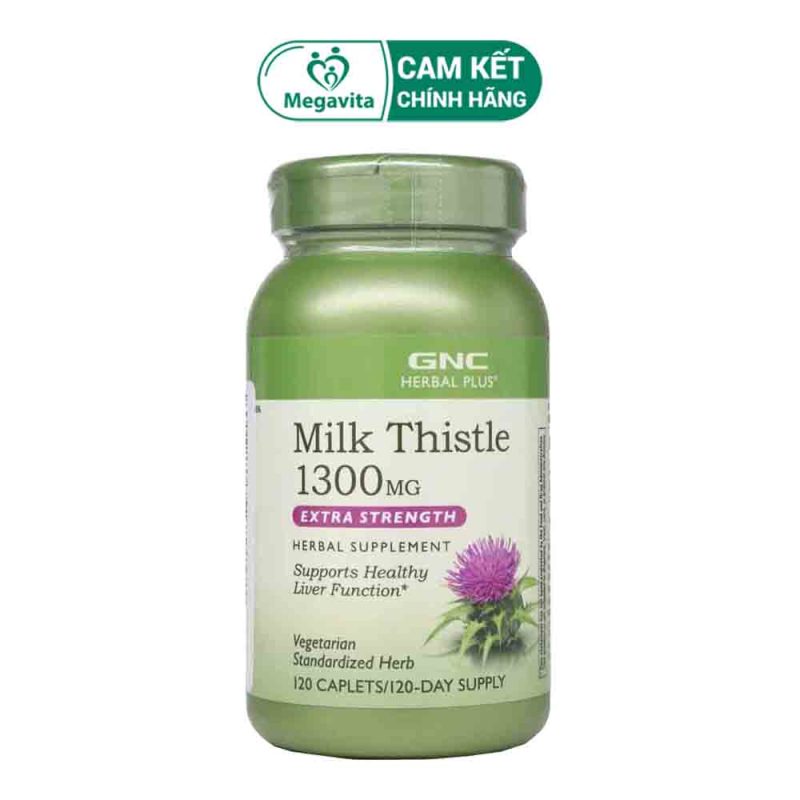 Viên Uống Detox Gan GNC Milk Thistle 1300mg 120 Viên Mỹ
