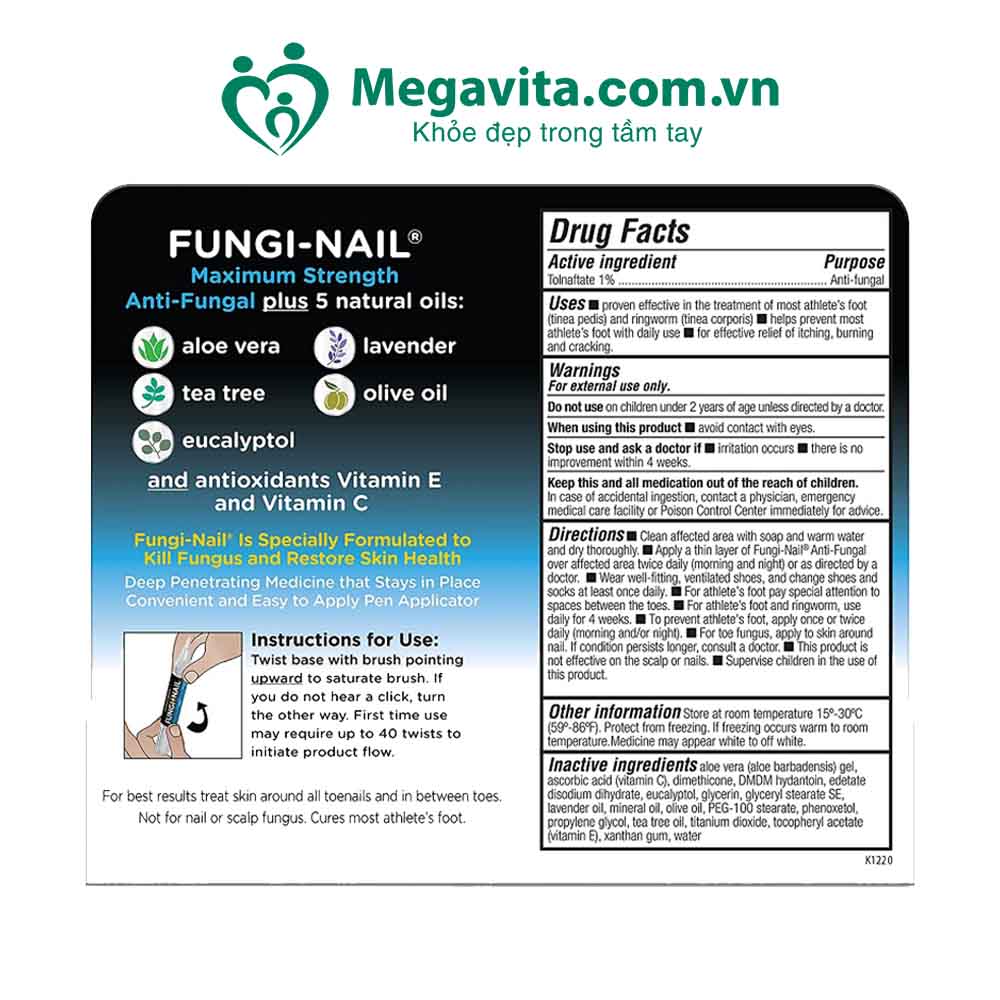 Bút Trị Nấm Móng Tay Chân Fungi-Nail Anti-Fungal 3ml Từ Mỹ
