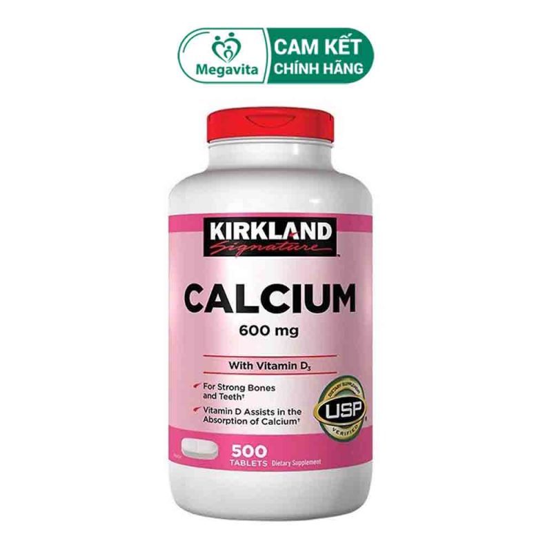Kirkland Calcium 600mg + Vitamin D3 500 Viên
