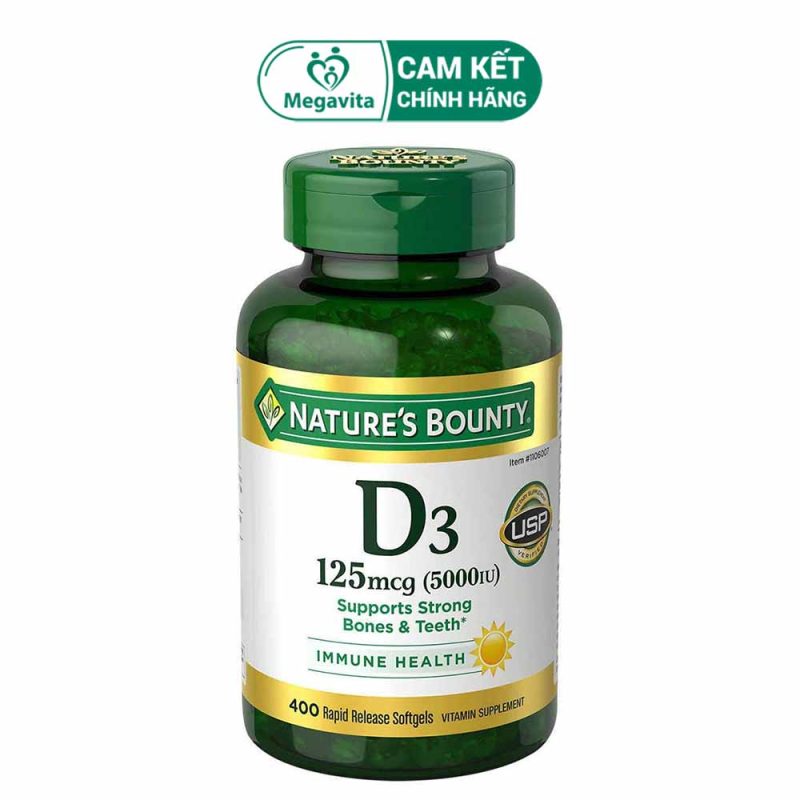 Nature’s Bounty Vitamin D3 5000IU 400 Viên – Viên Uống Bổ Sung Vitamin D3