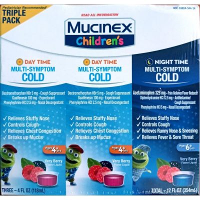 Siro Mucinex Children’s Multi-Symptom Day & Night Cold Relief Liquid 354ml
