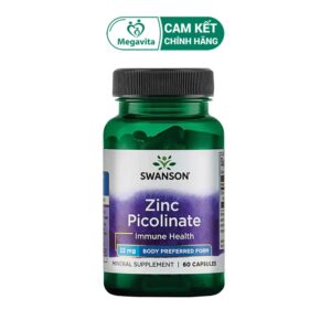 Viên Uống Swanson Zinc Picolinate 22mg 60 Viên Bổ Sung Kẽm