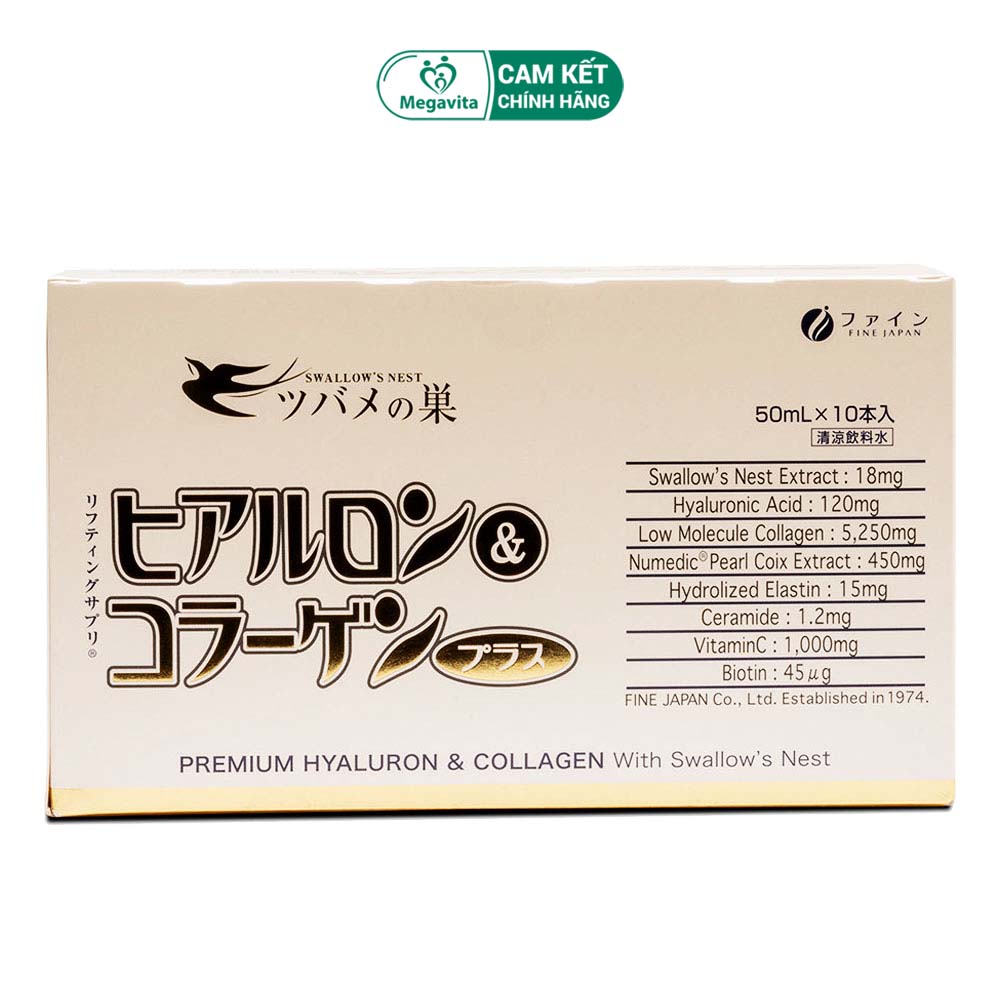 Nước Collagen Yến Nhật Bản Fine Japan Hyaluron & Collagen Premium With Swallow's Nes