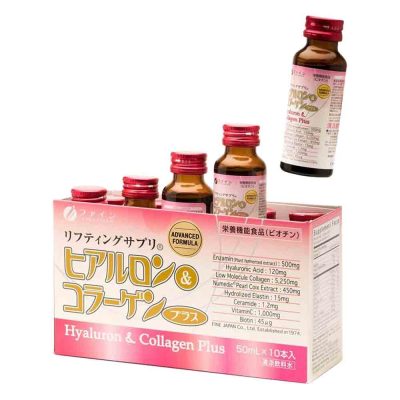 Nước uống Collagen Fine Japan Hyaluron Collagen Plus 5250mg Nhật Bản (Hộp 10 chai x 50ml)