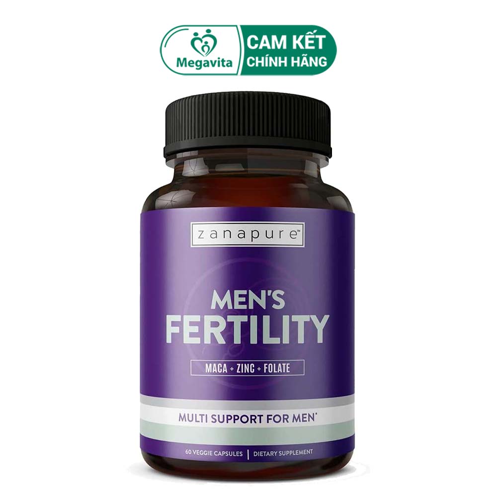 Viên uống tăng cường khả năng sinh sản nam giới Zanapure Men’s Fertility 60 viên của Mỹ
