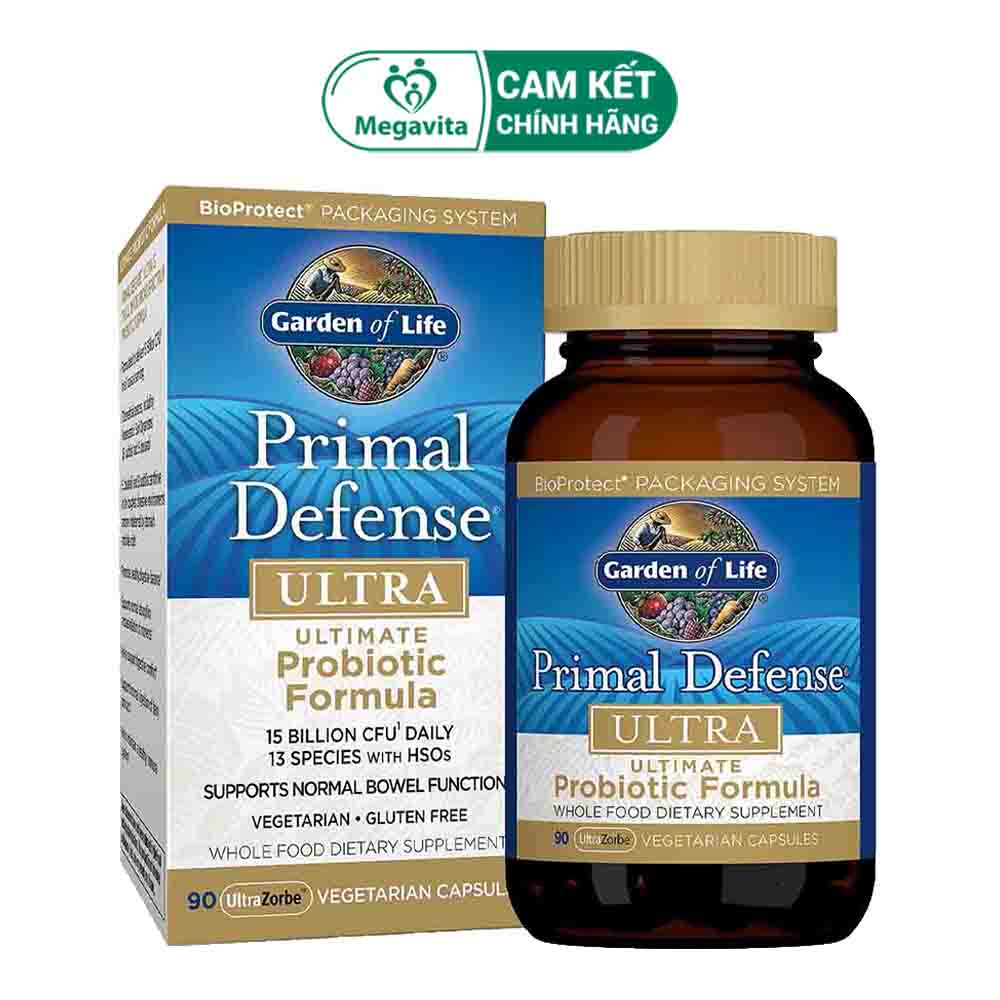 Viên uống hỗ trợ tiêu hóa khỏe mạnh Garden of Life Primal Defense Ultra Ultimate Probiotic Formula 90 viên của Mỹ