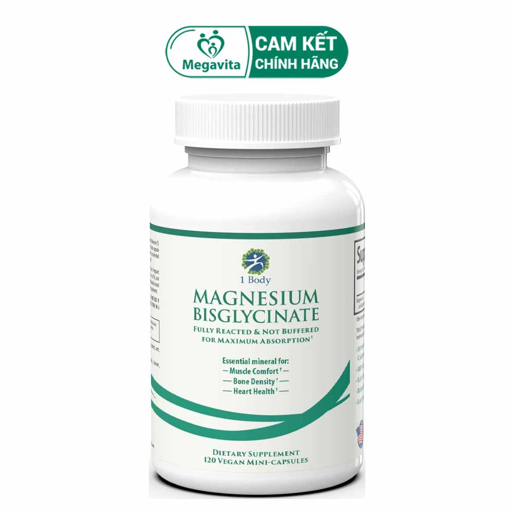 Viên Uống Bổ Sung Magie Magnesium Bisglycinate 200mg 120 Viên Của Mỹ