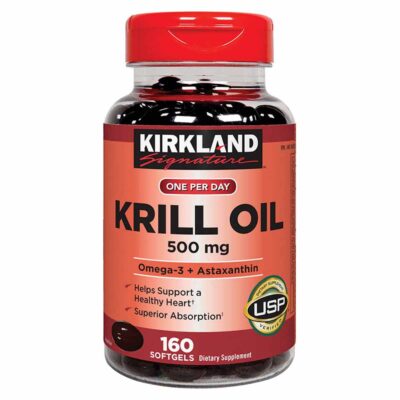 Viên Uống Cải Thiện Sức Khỏe Tim Mạch Kirkland Krill Oil 500mg 160 Viên