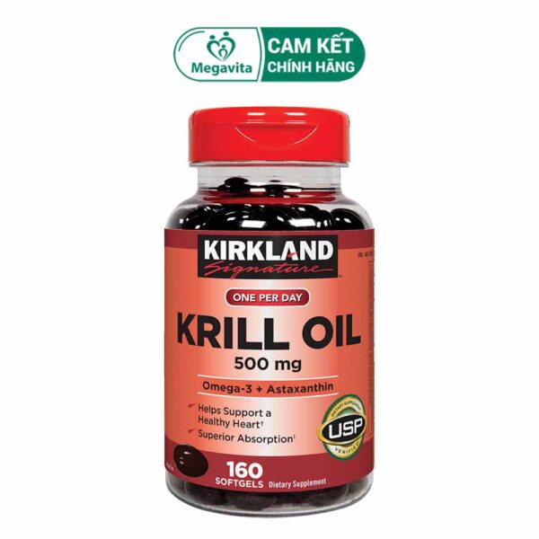 Viên Uống Bảo Vệ Tim Mạch Kirkland Krill Oil 500mg 160 Viên