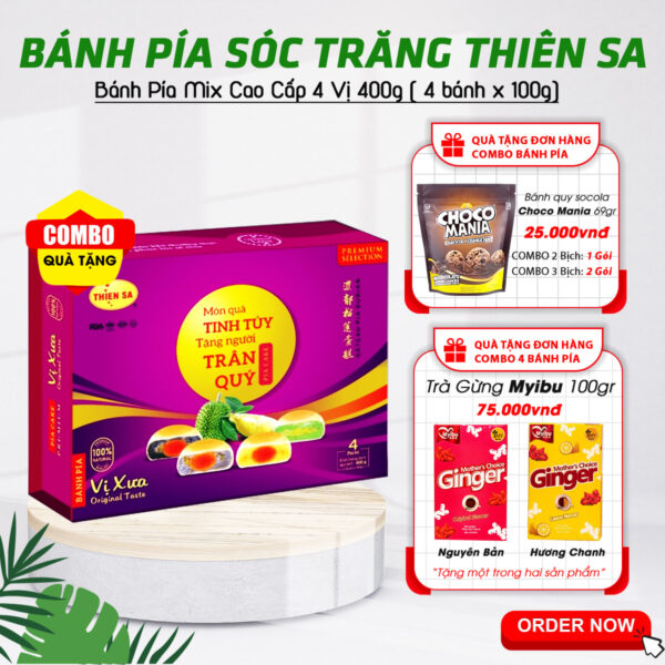 Bánh Pía Thiên Sa Mix 4 Vị Cao Cấp