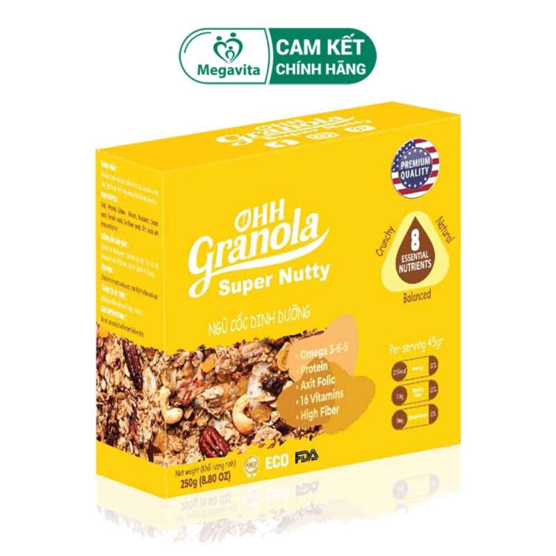 Ngũ Cốc Dinh Dưỡng Lợi Sữa Ohh Granola Super Nutty Hộp 250g