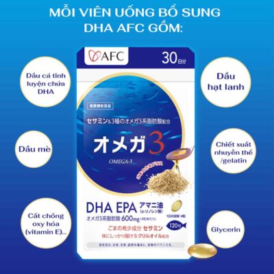 Viên Uống Dầu Cá AFC Nhật Bản Bổ Sung DHA & EPA 120 Viên