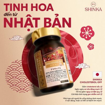 Viên Uống Giảm Mỡ Máu Cholesterol Shinka Cholesterol Off 60 Viên Nhật Bản
